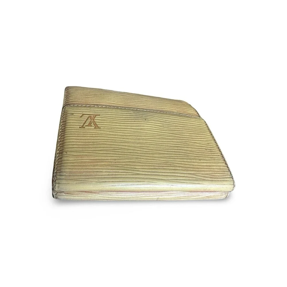 Louis Vuitton 💛💜Vintage Epi Leather Wallet Yellow-Purple Trifold Elise Retro